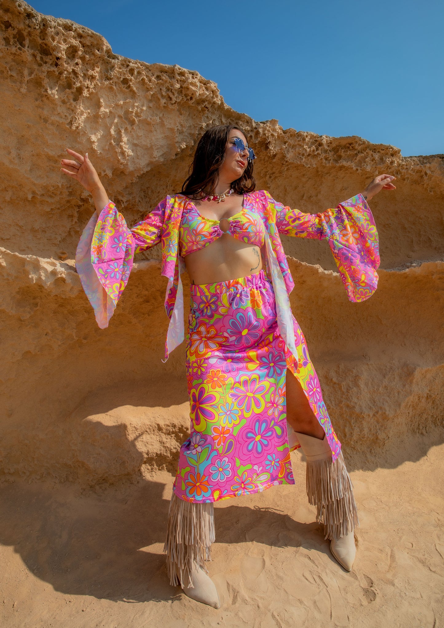 Groovy Bloom O-Ring Bikini Top