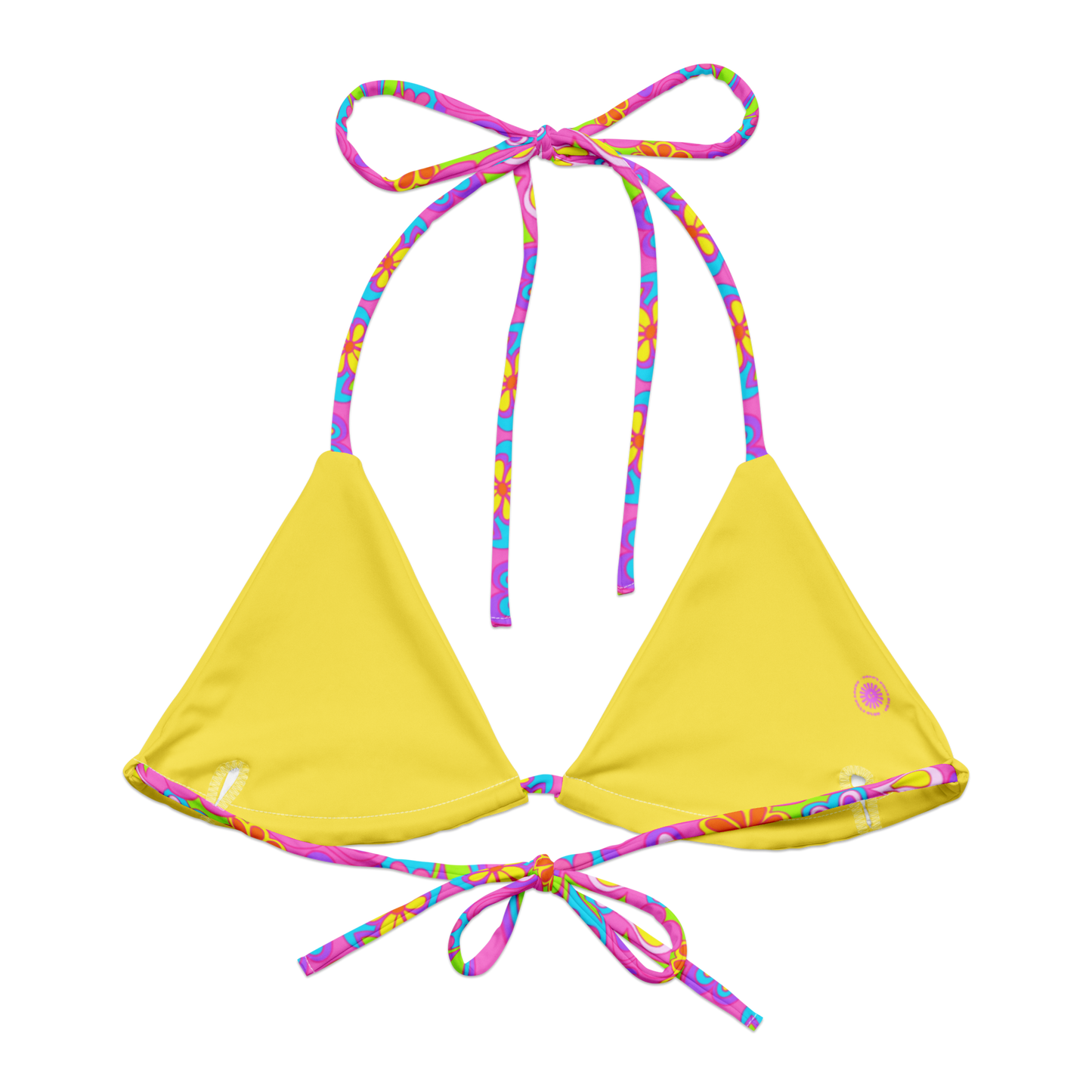 Groovy Bloom Triangle Bikini Top