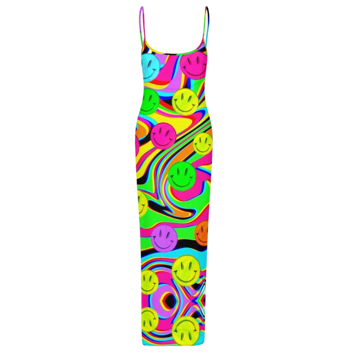 Trippy Drip Mesh Midi Dress