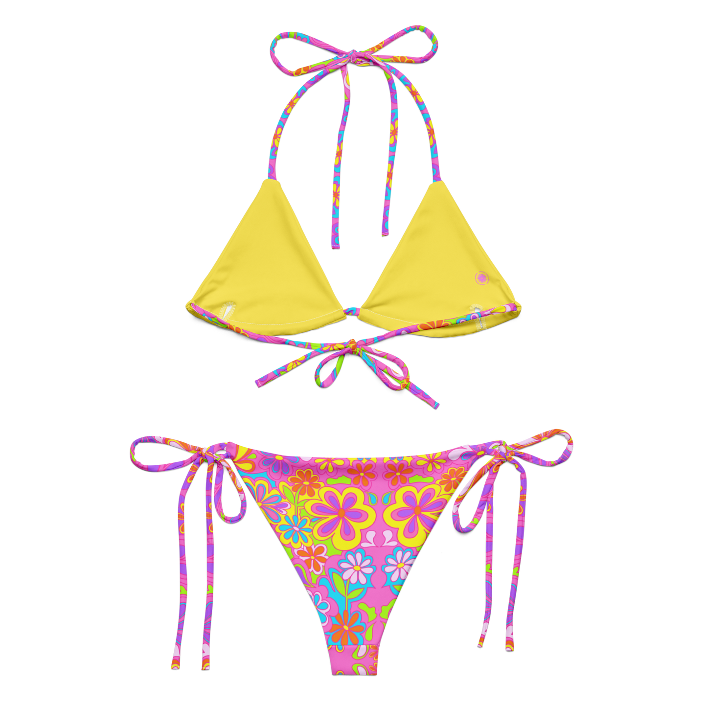 Groovy Bloom Triangle Bikini Set
