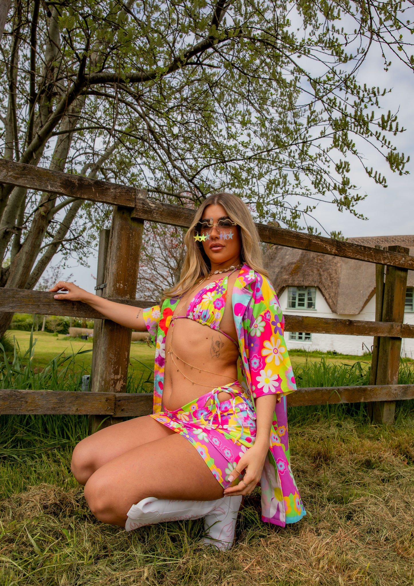 Disco Daisy Triangle Bikini Top