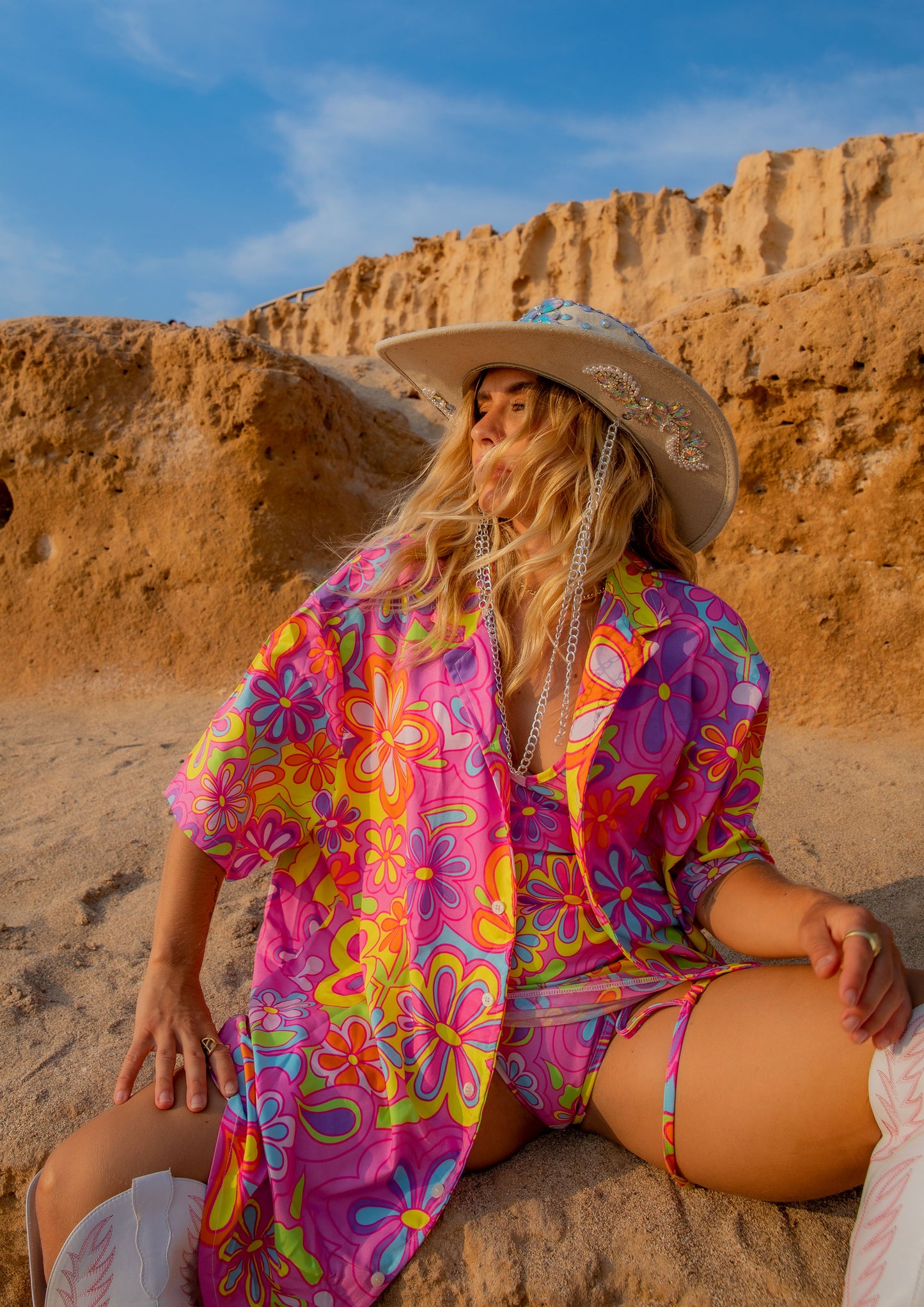 Groovy Bloom Luxe Lounge Shirt