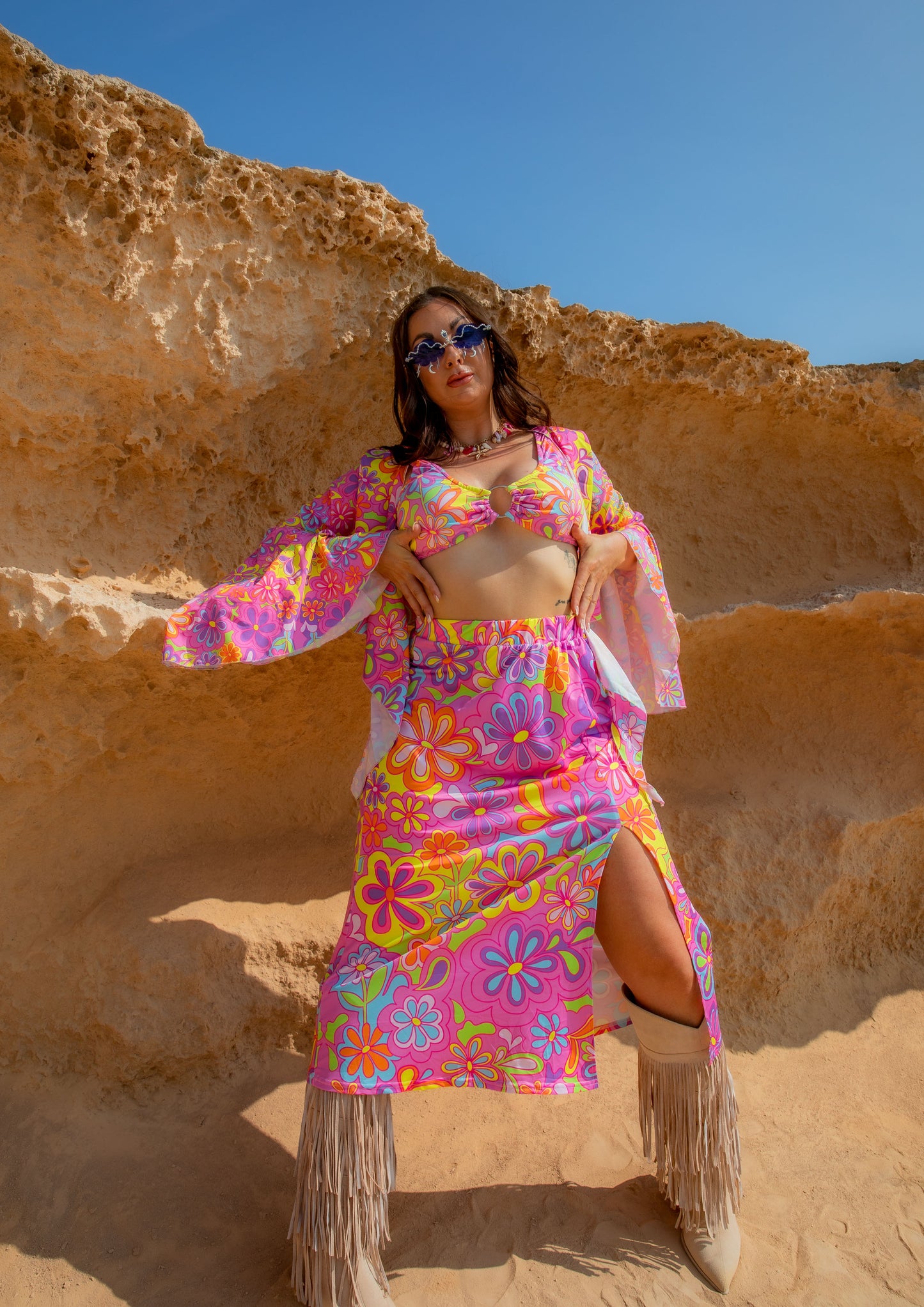 Groovy Bloom O-Ring Bikini Top