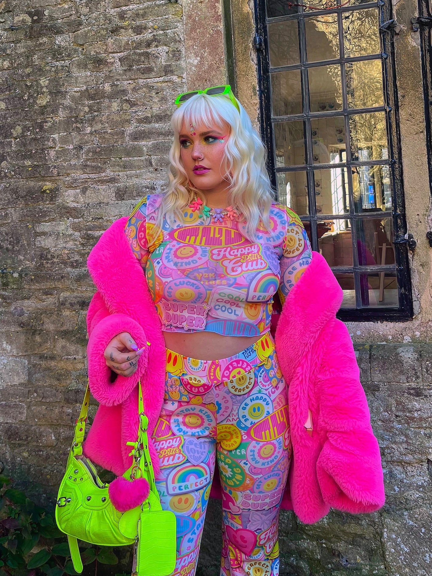 Positive Vibes Mesh Long Sleeve Crop Top