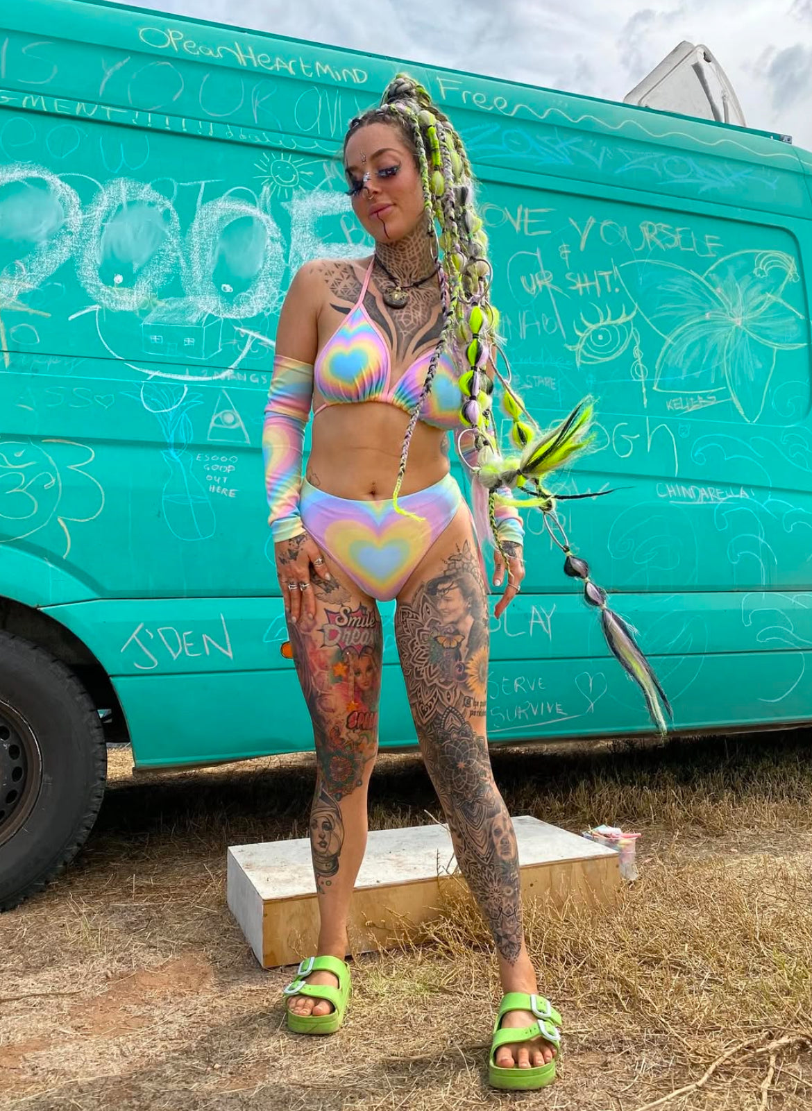 Loved Up Bikini Bottoms (Pastel)