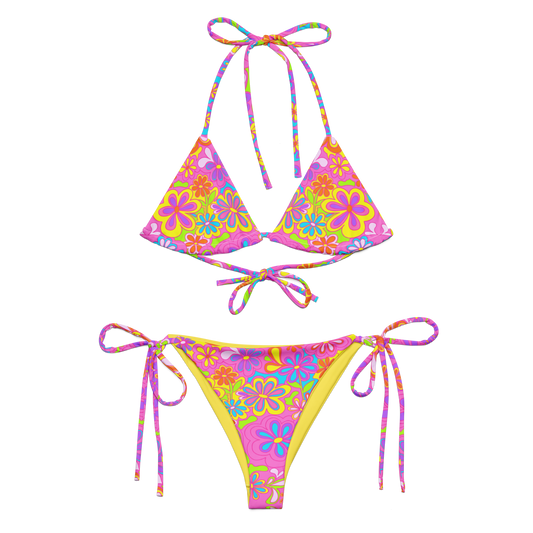 Groovy Bloom Triangle Bikini Set