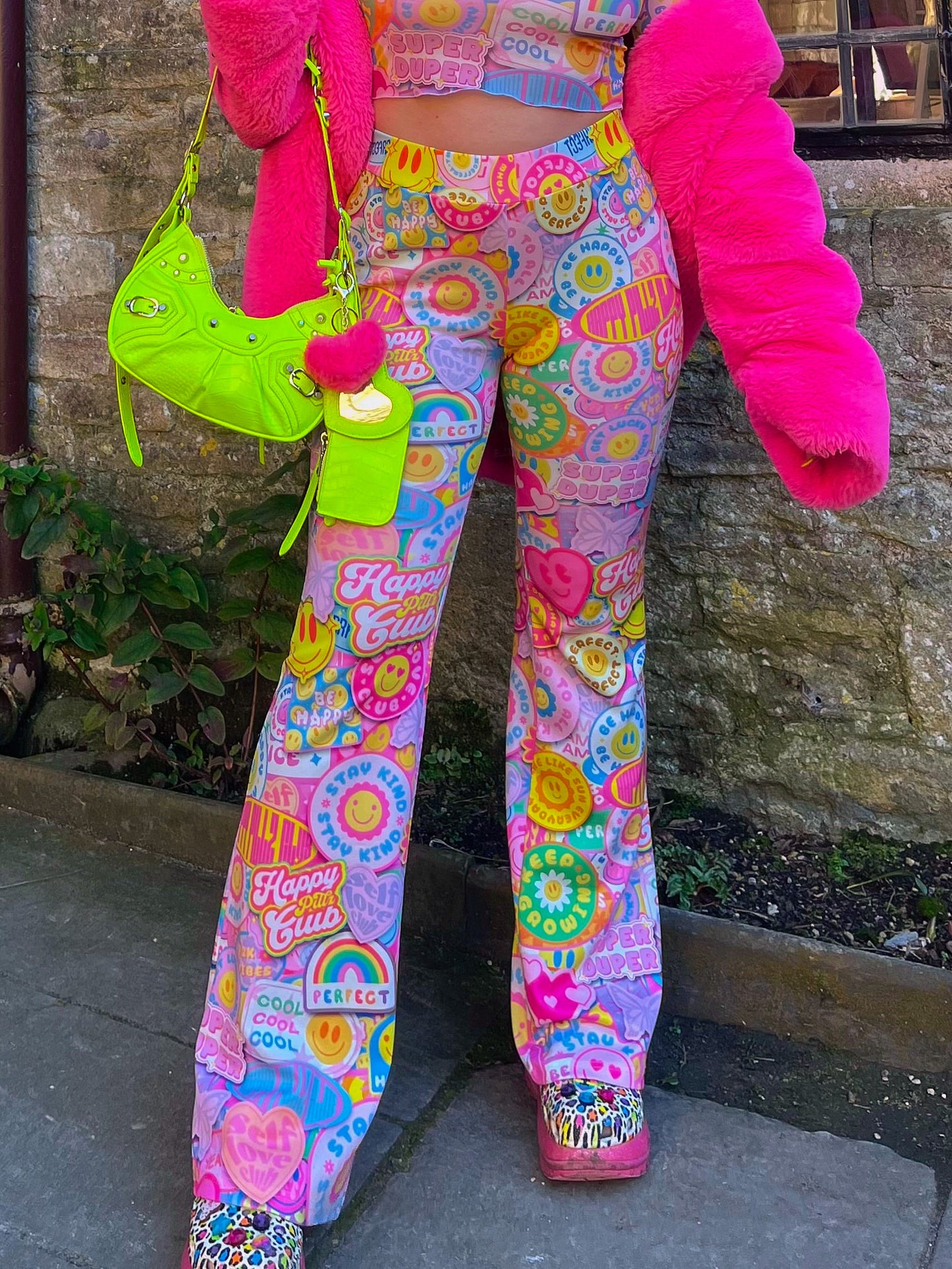 Positive Vibes Bell Bottom Flares