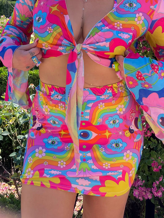 Cosmic Gaze Mini Skirt