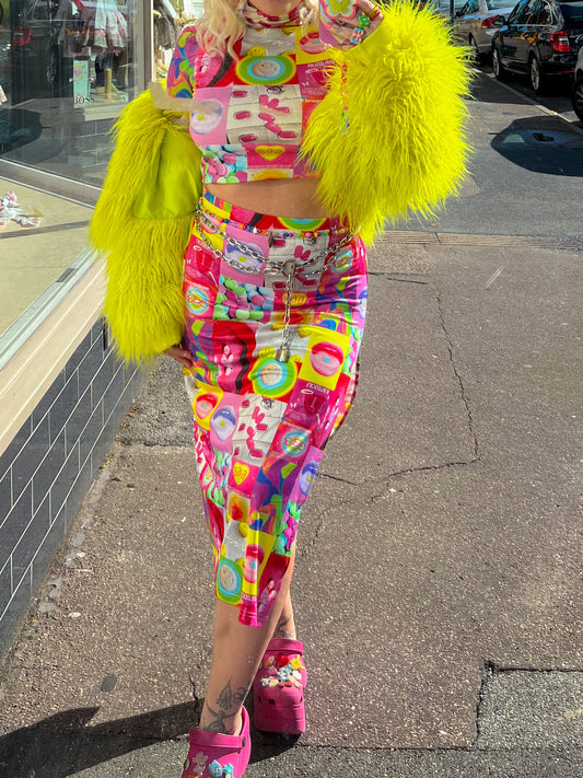 Sour Candy Midi Skirt